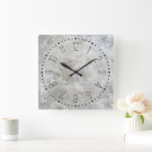 コンクリートフェイク壁時計 スクエア壁時計 (ホーム)
