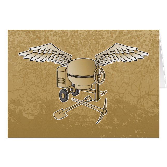 コンクリートミキサーのベージュ (正面横)