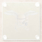 コンクリートミキサーのベージュ ガラスコースター (裏面)