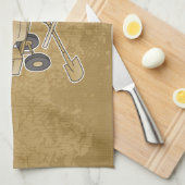 コンクリートミキサーのベージュ キッチンタオル (四つ折り)