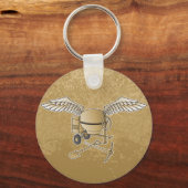 コンクリートミキサーのベージュ キーホルダー (正面)