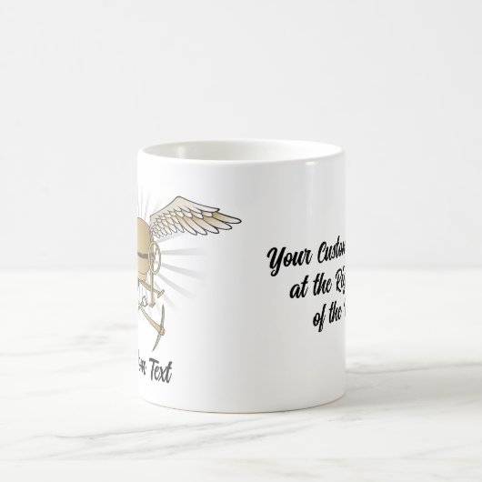 コンクリートミキサーのベージュ コーヒーマグカップ (中央)