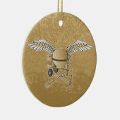 コンクリートミキサーのベージュ セラミックオーナメント (右)