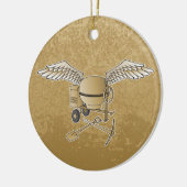 コンクリートミキサーのベージュ セラミックオーナメント (左)