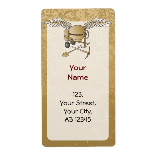 コンクリートミキサーのベージュ ラベル (正面)