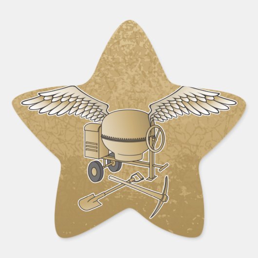 コンクリートミキサーのベージュ 星シール (正面)