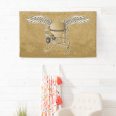 コンクリートミキサーのベージュ 横断幕 (インサイチュ)