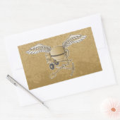 コンクリートミキサーのベージュ 長方形シール (封筒)