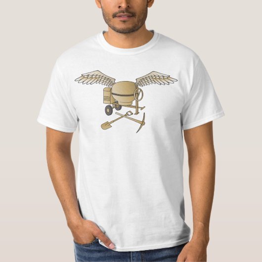 コンクリートミキサーのベージュ Tシャツ (正面)