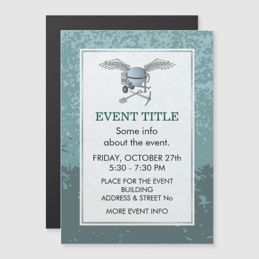 コンクリートミキサーブルーグレー (正面/裏面)