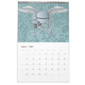 コンクリートミキサーブルーグレー カレンダー (3月 2027)