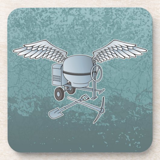 コンクリートミキサーブルーグレー コースター (正面)