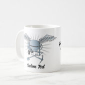 コンクリートミキサーブルーグレー コーヒーマグカップ (正面左)