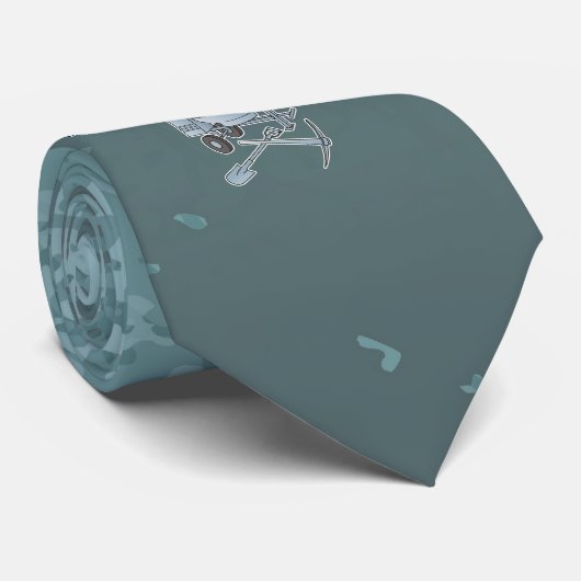 コンクリートミキサーブルーグレー ネクタイ (ロール)