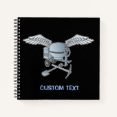 コンクリートミキサーブルーグレー ノートブック (正面)