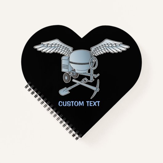 コンクリートミキサーブルーグレー ノートブック (正面)