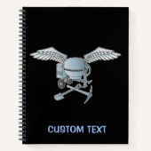 コンクリートミキサーブルーグレー ノートブック (正面)