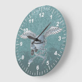 コンクリートミキサーブルーグレー ラージ壁時計 (傾斜)