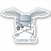 コンクリートミキサーブルー – グレー シール (正面)