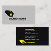 コンクリートミキサーモノグラムイエロー/ブラックビジネスカード コーリングカード (正面/裏面)