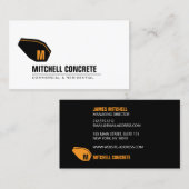 コンクリートミキサーモノグラムオレンジ/ブラックビジネスカード コーリングカード (正面/裏面)