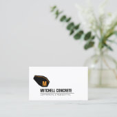 コンクリートミキサーモノグラムオレンジ/ブラックビジネスカード コーリングカード (スタンド正面)