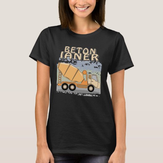 コンクリートミキサー建築サイト建築作業 Tシャツ (正面)