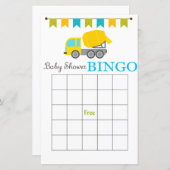 コンクリートミキサー赤ちゃんシャワービンゴカード (正面/裏面)