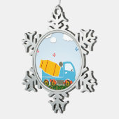 コンクリートミキサー車のトラック スノーフレークピューターオーナメント (右)