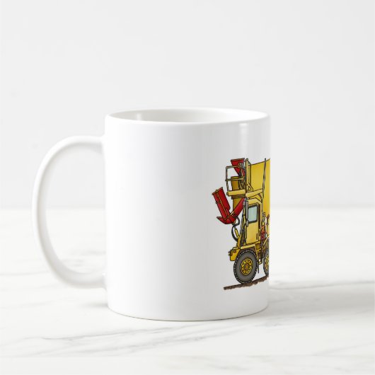 コンクリートミキサー車の前部排出のトラックの建築Mu コーヒーマグカップ (左)