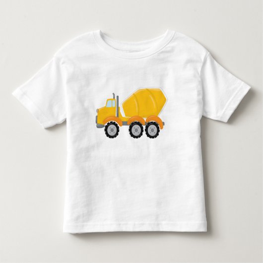 コンクリートミキサー車の建築の幼児はTシャツをからかいます トドラーTシャツ (正面)