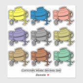 コンクリートミキサー輪郭ステッカーセット シール (シート)