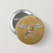 コンクリートミキサー ベージュ 缶バッジ (正面&裏面)