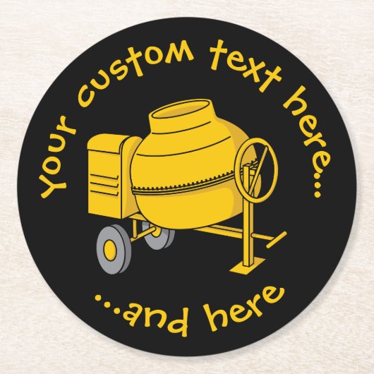 コンクリートミキサー ラウンドペーパーコースター (正面)