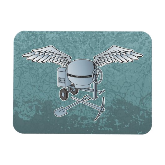 コンクリートミキサー 青灰色 マグネット (横)