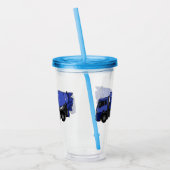 コンクリートミキシング輸送トラックの漫画 アクリルタンブラー (左)