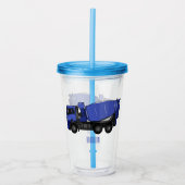 コンクリートミキシング輸送トラックの漫画 アクリルタンブラー (正面)