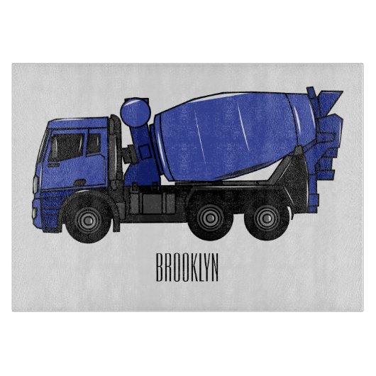 コンクリートミキシング輸送トラックの漫画 カッティングボード (正面)