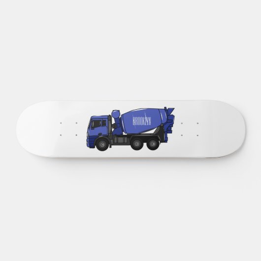 コンクリートミキシング輸送トラックの漫画 スケートボード (横)