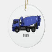 コンクリートミキシング輸送トラックの漫画 セラミックオーナメント (左)