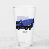 コンクリートミキシング輸送トラックの漫画 タンブラーグラス (正面)