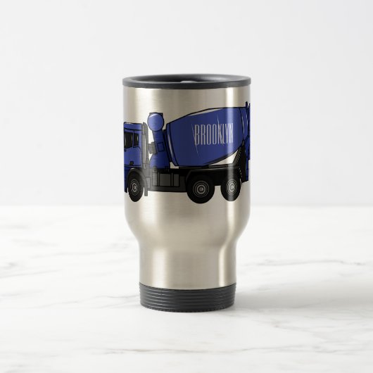 コンクリートミキシング輸送トラックの漫画 トラベルマグ (中央)