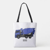 コンクリートミキシング輸送トラックの漫画 トートバッグ (裏面)
