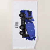 コンクリートミキシング輸送トラックの漫画 ビーチタオル (正面)