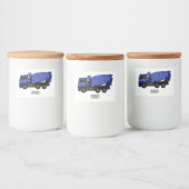 コンクリートミキシング輸送トラックの漫画 フードラベル (ボトル)