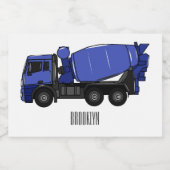 コンクリートミキシング輸送トラックの漫画 フードラベル (シングルラベル)