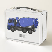 コンクリートミキシング輸送トラックの漫画 メタルランチボックス (裏面)