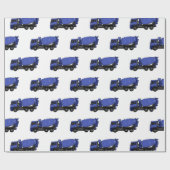 コンクリートミキシング輸送トラックの漫画 ラッピングペーパー (フラット)