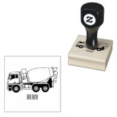 コンクリートミキシング輸送トラックの漫画 ラバースタンプ (押印)
