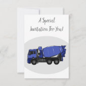 コンクリートミキシング輸送トラックの漫画 招待状 (裏面)